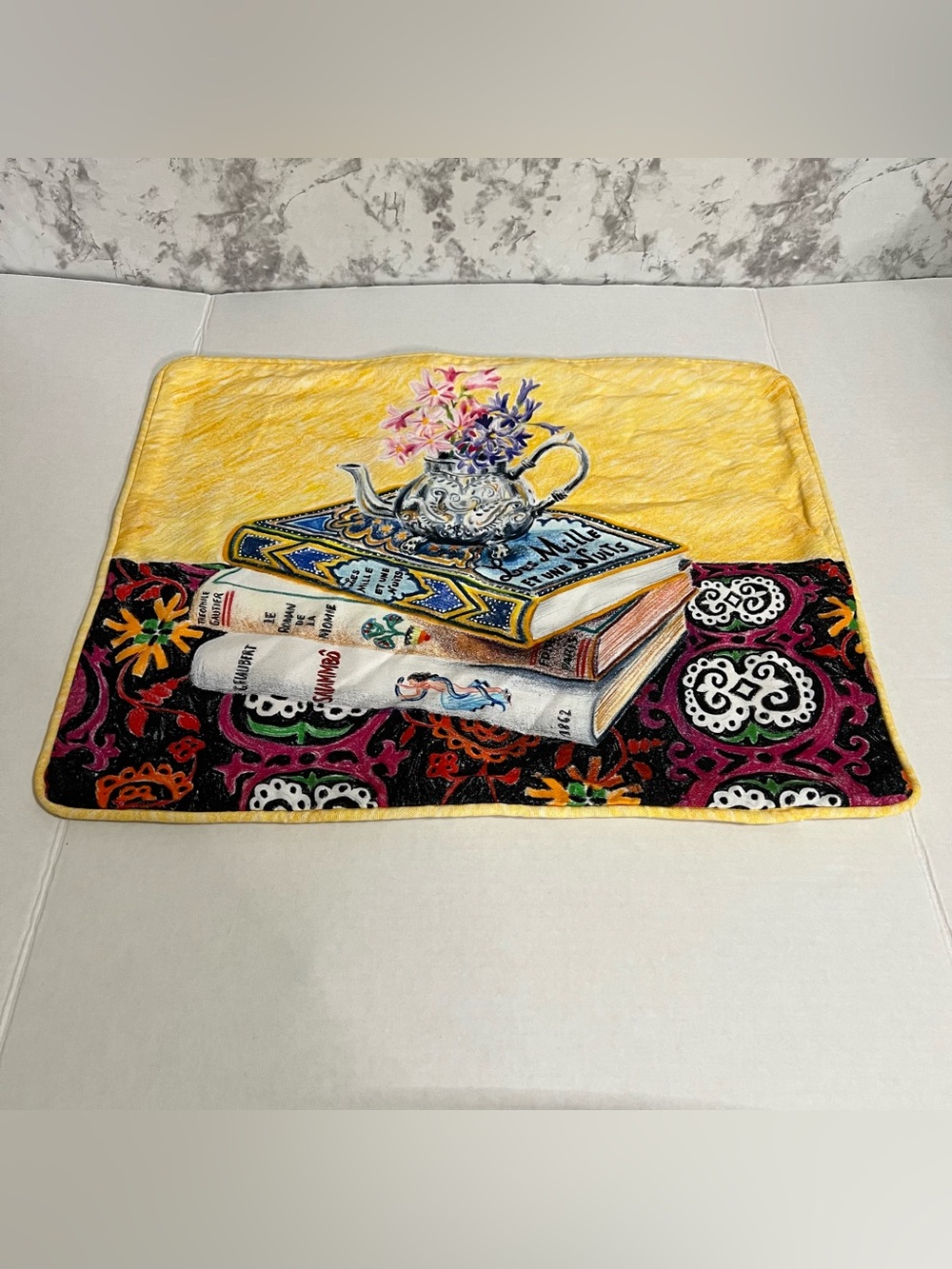 Fragonard Parfumeur Decorative Book & Teapot Printed Textile 29x16
